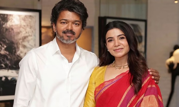தமிழக முதல்வர் விஜயை, நடிகை சமந்தா சந்தித்து வாழ்த்து கூறினார்.