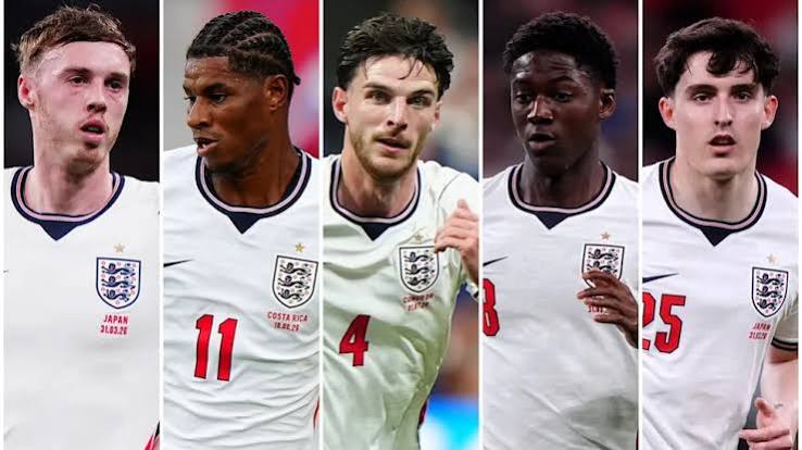 UEFA நேஷன்ஸ் லீக்' (UEFA Nations League) போட்டிகளுக்கான இங்கிலாந்து கால்பந்து அணியிலிருந்து டினோ லிவ்ராமென்டோ Tino Livramento , கொபி மைனூ Kobbie Mainoo, கோல் பால்மர் Cole Palmer, மார்கஸ் ரஷ்போர்ட் Marcus Rashford மற்றும் டெக்லான் ரைஸ் Declan Rice ஆகிய ஐந்து முக்கிய வீரர்கள் விலகியுள்ளனர்.
